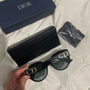 Dior CD Logo Black Cat Eye Style Sunglasses